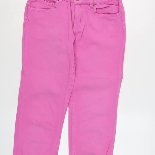 White Stuff Women's Pink Cropped Trousers Size 10