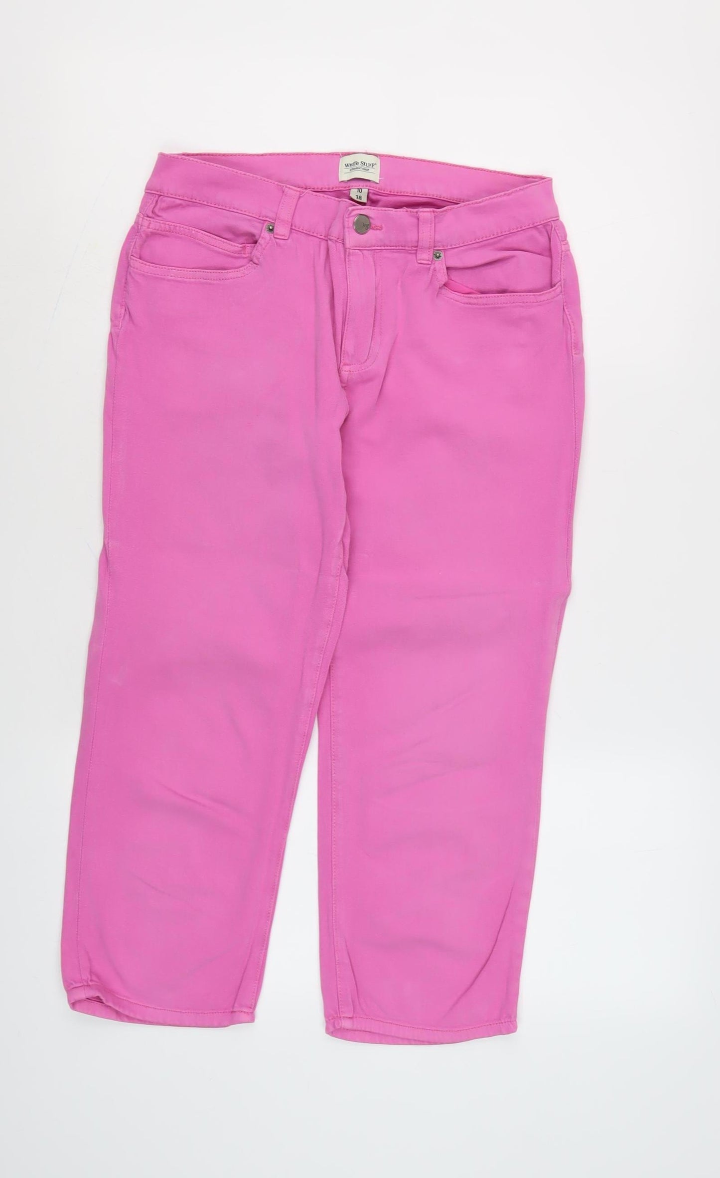 White Stuff Women's Pink Cropped Trousers Size 10