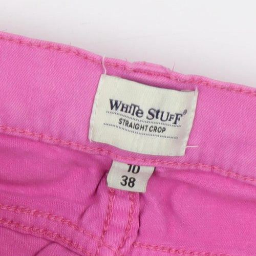 White Stuff Women's Pink Cropped Trousers Size 10