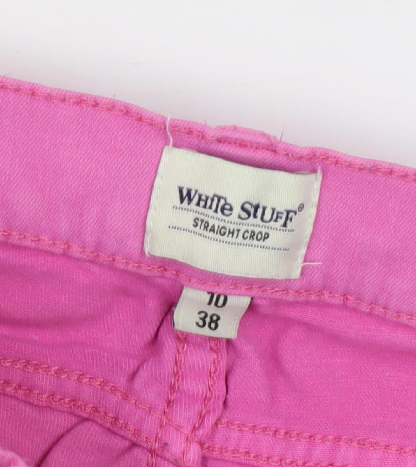 White Stuff Women's Pink Cropped Trousers Size 10