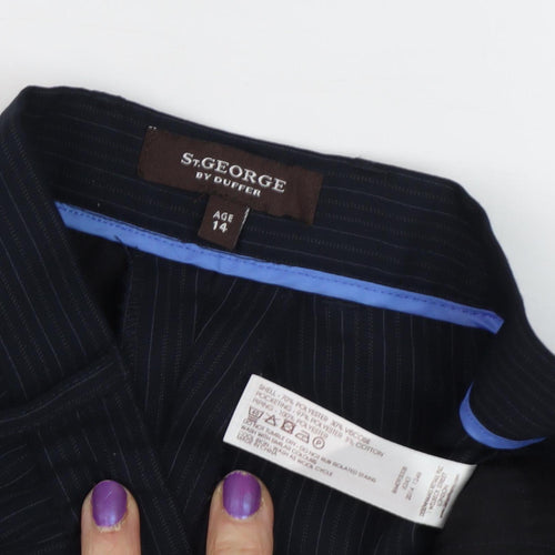 St. George Black Pinstripe Girls Dress Pants Size 14