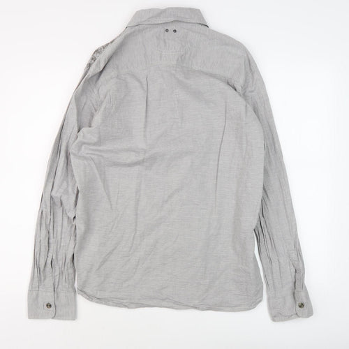 Converse Men's Grey Striped XL Button-Up Shirt