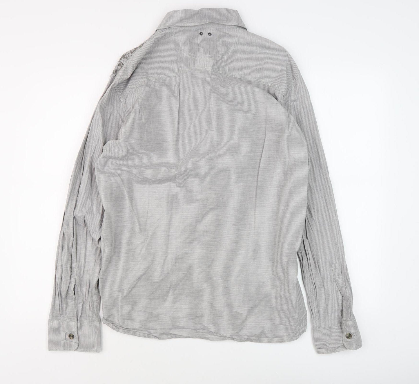 Converse Men's Grey Striped XL Button-Up Shirt