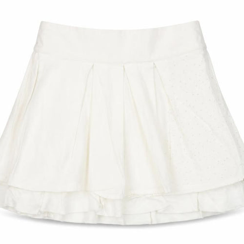 BOSS Girls White Hi-Low Pleated Skirt, Size 6 Years