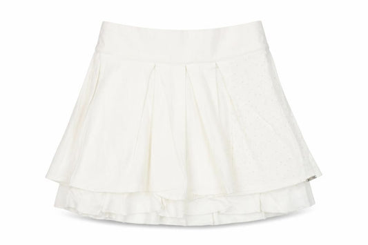 BOSS Girls White Hi-Low Pleated Skirt, Size 6 Years