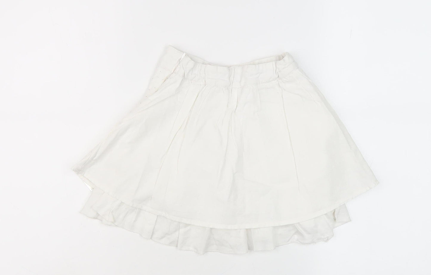 BOSS Girls White Hi-Low Pleated Skirt, Size 6 Years