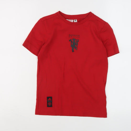 Adidas Boys Red Football T-Shirt 7-8 Years
