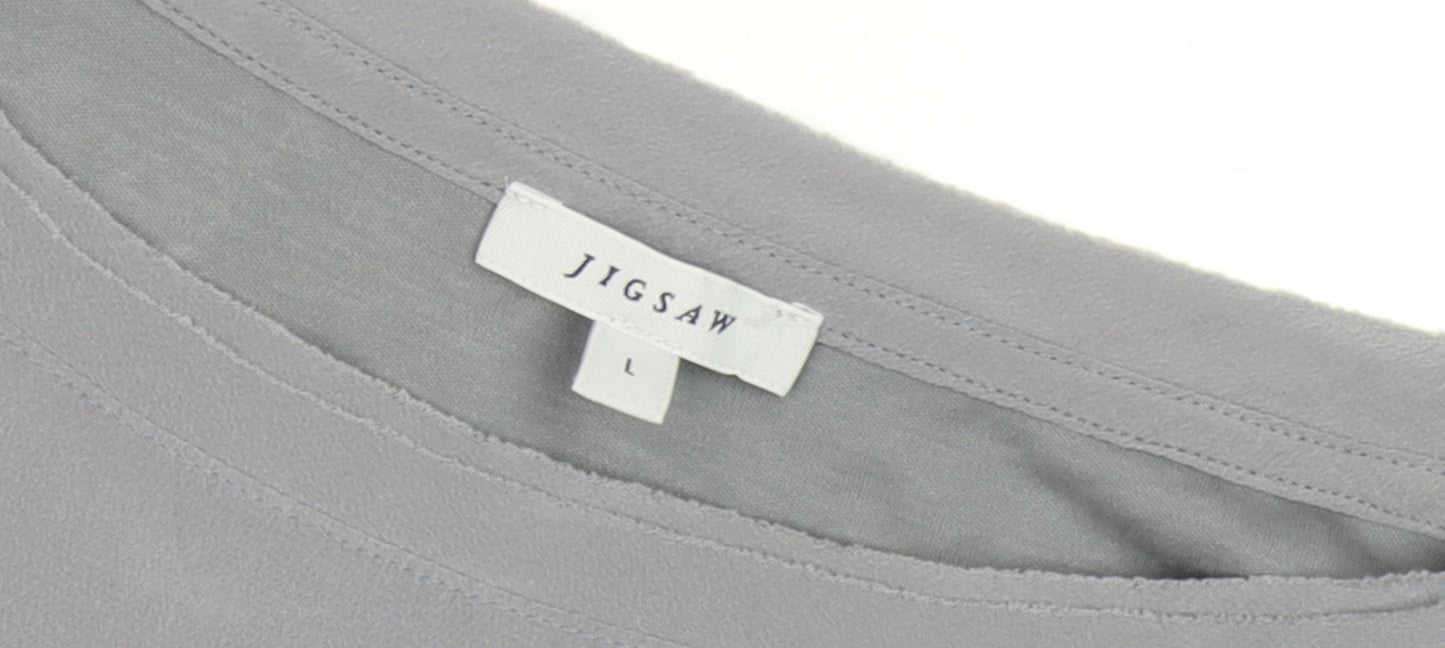 Jigsaw Women's Grey T-Shirt Dress, L, Short Sleeve
