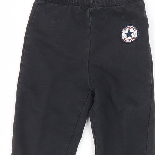 Converse Black Unisex Baby Pants 12 Months Elastic Waist