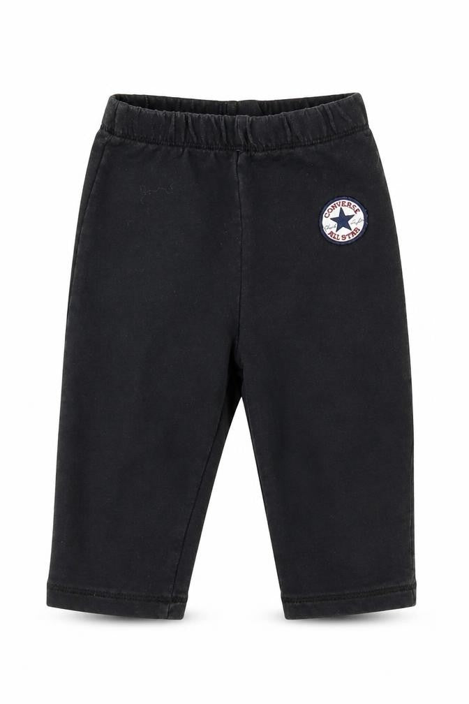 Front view of Converse Black unisex baby pants 12 months elastic waist