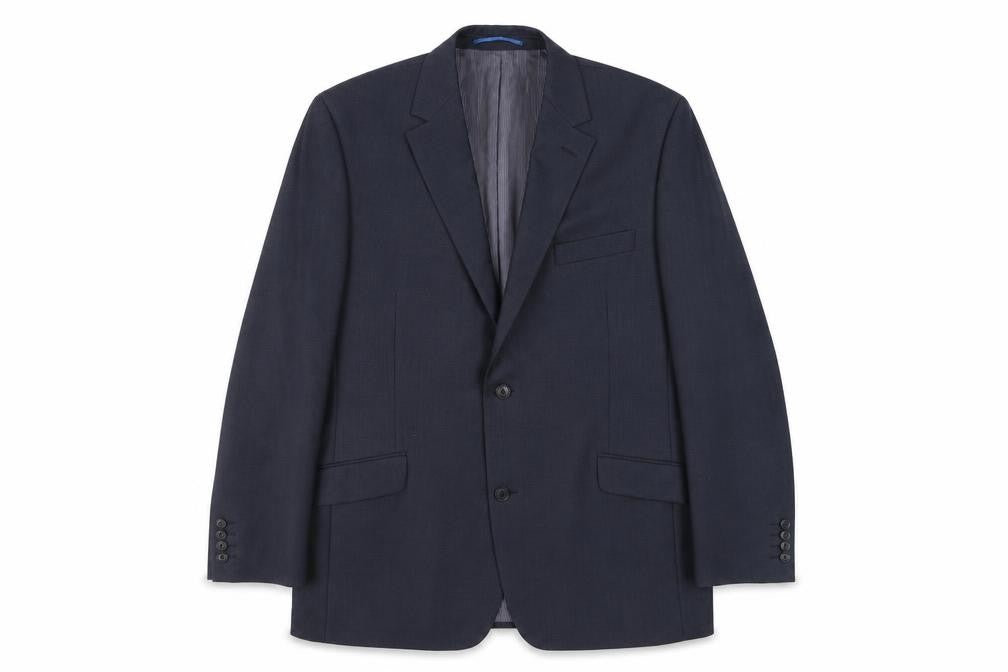 Front view of Daniel Hechter Men's Blue Wool Blazer Jacket, size 44R
