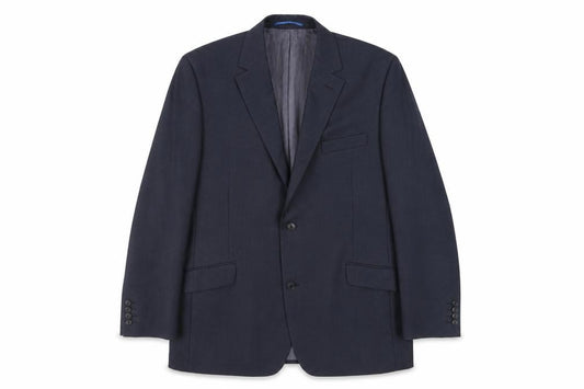 Front view of Daniel Hechter Men's Blue Wool Blazer Jacket, size 44R