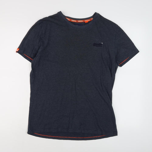 Superdry Men's Blue Striped Short Sleeve T-Shirt M