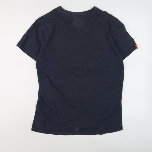 Superdry Men's Blue Striped Short Sleeve T-Shirt M