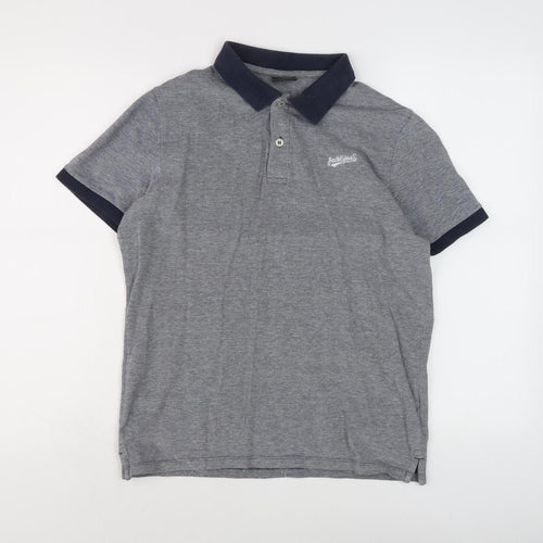 Jack & Jones Men's Grey Polo Shirt S Short Sleeve