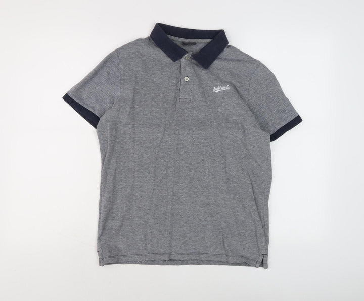 Jack & Jones Men's Grey Polo Shirt S Short Sleeve