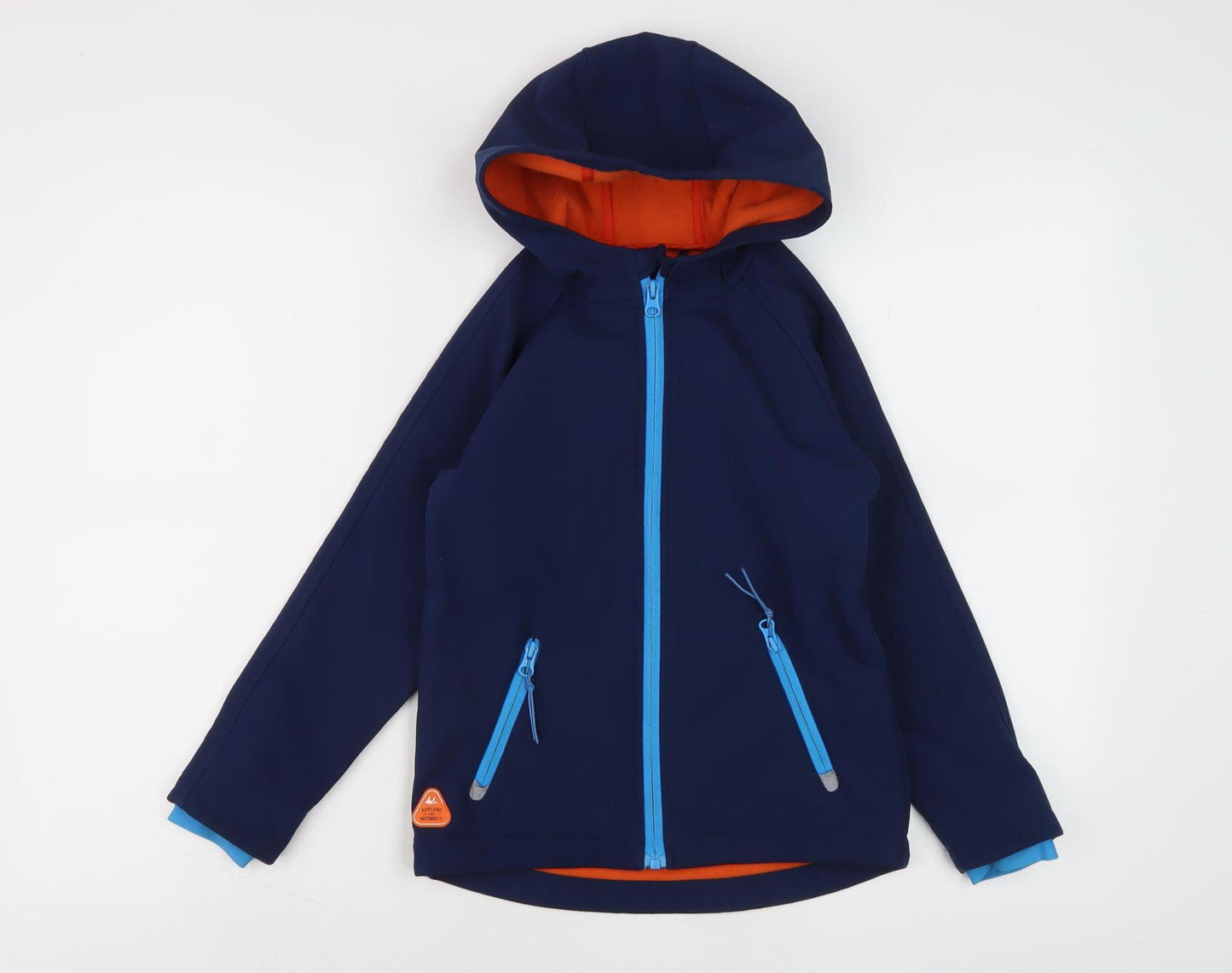 Mantaray Boys Blue Hooded Jacket Age 8 Water Resistant