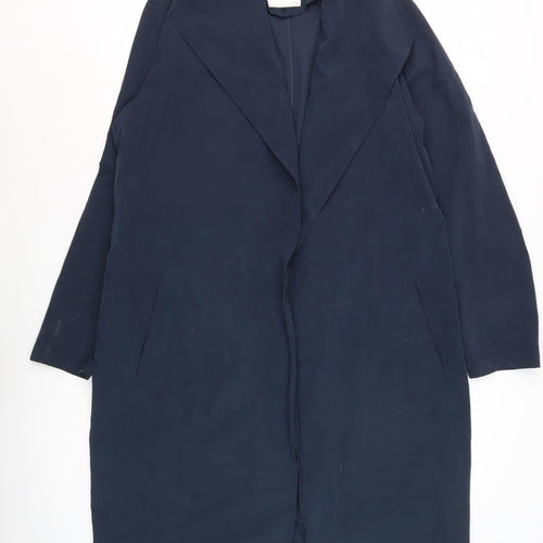 Jacqueline de Yong Women's Blue Long Overcoat L