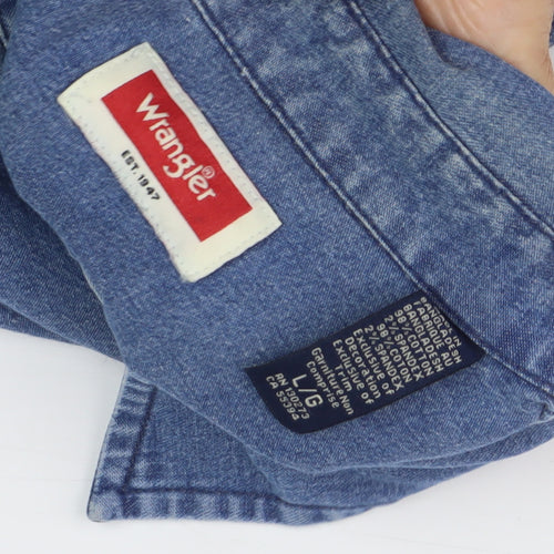 Wrangler Men's Blue Denim Short Sleeve Shirt