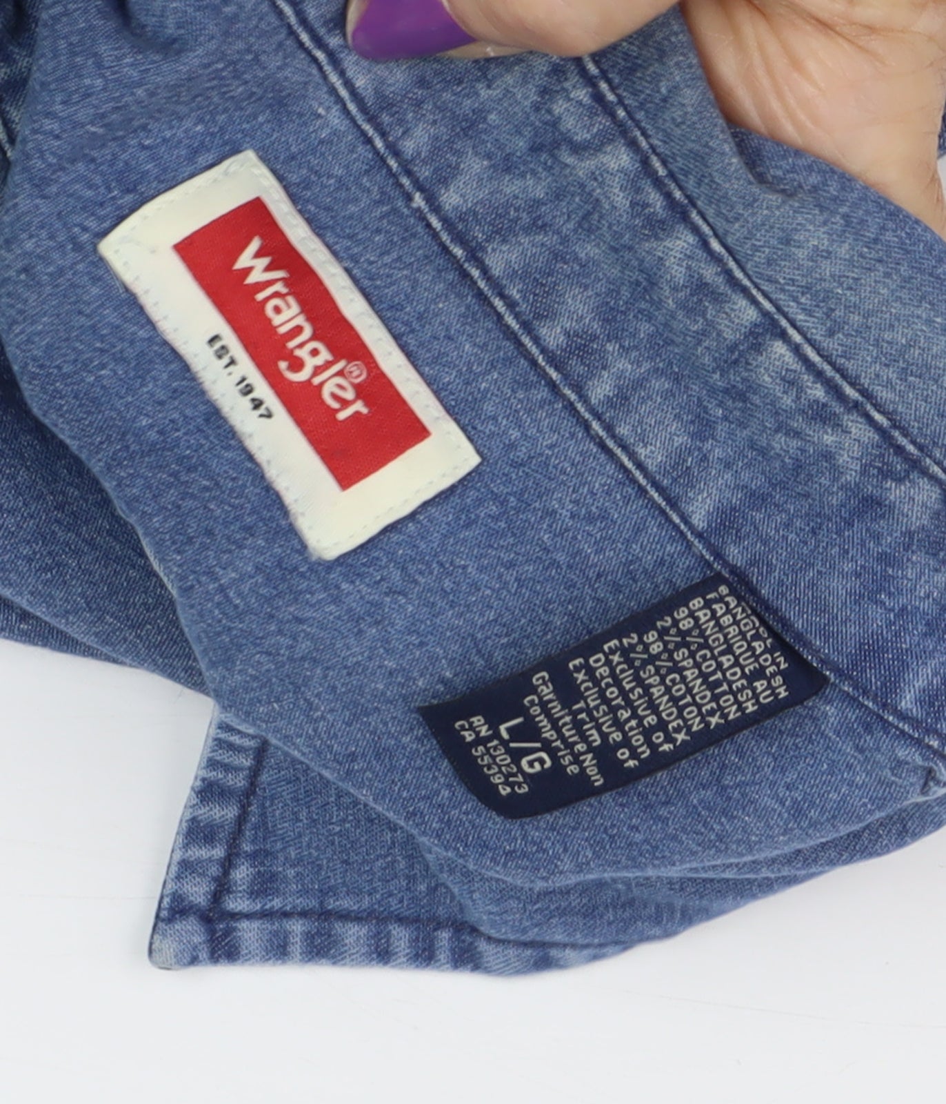 Wrangler Men's Blue Denim Short Sleeve Shirt