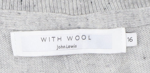 John Lewis Women's Grey Pullover Jumper Size 16