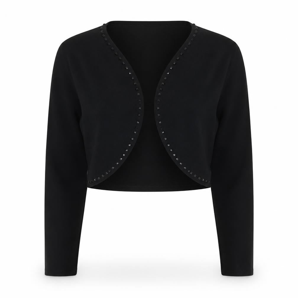 Front view of Olsen Women's Black Cardigan, size 16