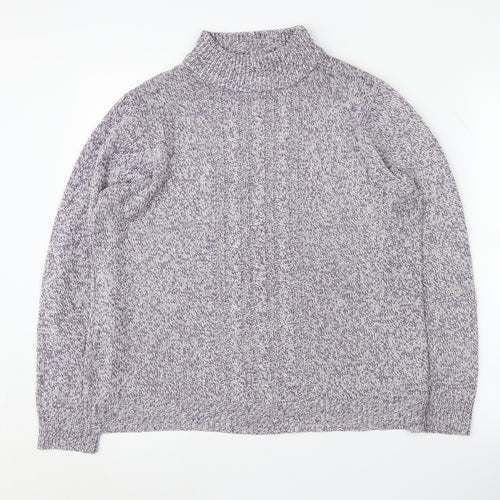 Damart Women's Purple Mock Neck Acrylic Jumper Size 16