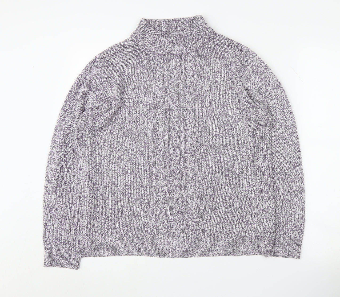 Damart Women's Purple Mock Neck Acrylic Jumper Size 16