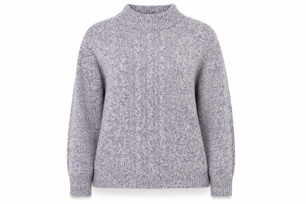 Damart Women's Purple Mock Neck Acrylic Jumper Size 16