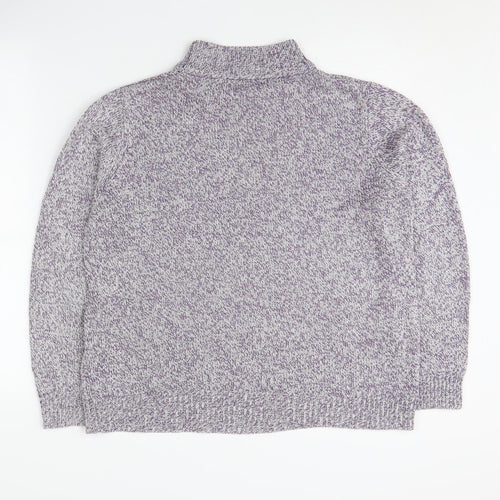 Damart Women's Purple Mock Neck Acrylic Jumper Size 16