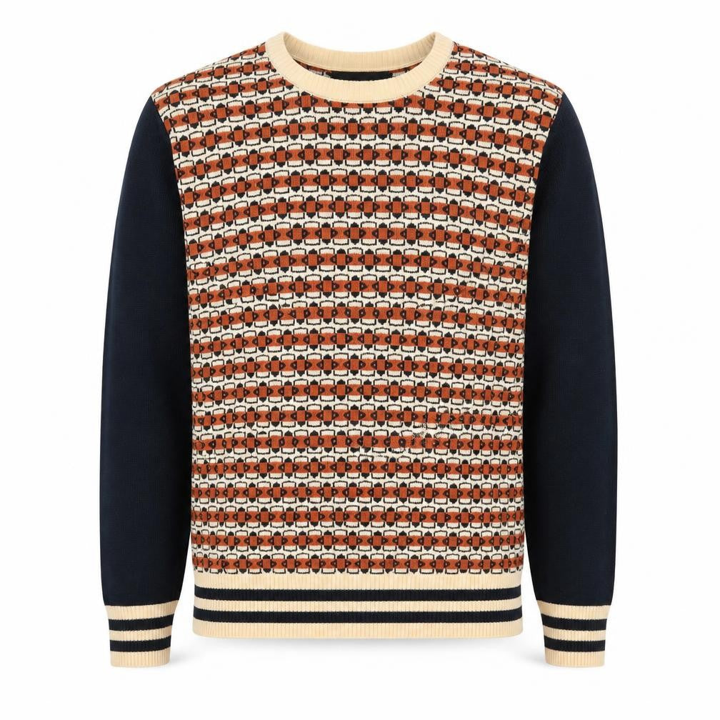 Front view of River Island Men's Multicoloured Geometric Pullover S