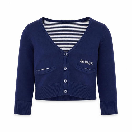 Guess Blue Girls Cardigan Long Sleeve Viscose Blend Size 4