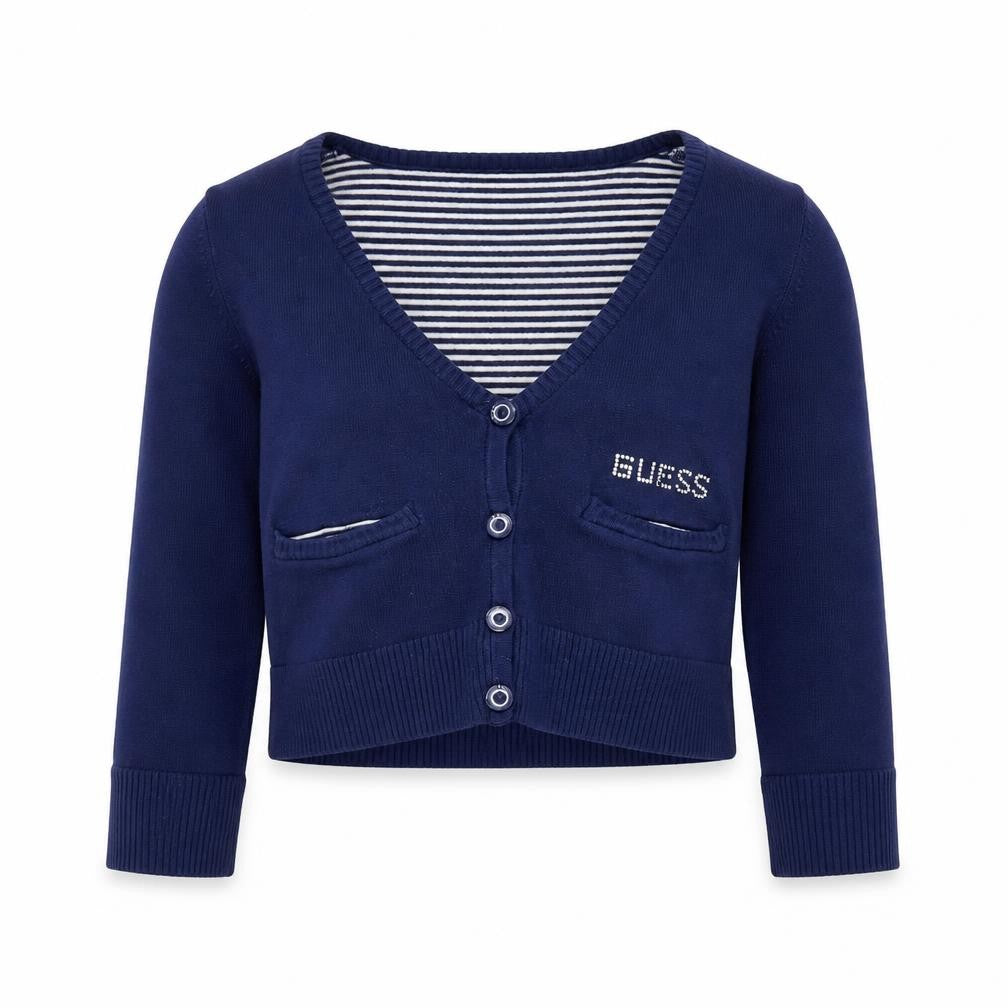 Guess Blue Girls Cardigan Long Sleeve Viscose Blend Size 4