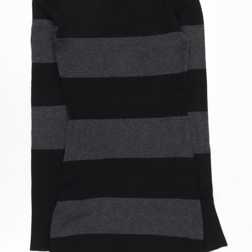 French Connection Women Black Striped Knit Dress Size 6