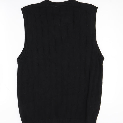 Weekday Men's Black S Vest V-Neck Logo Jumper
