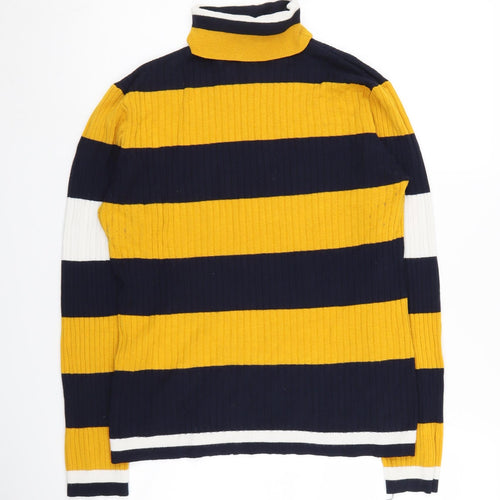 ONLY Women's Striped Roll Neck Jumper, Multicoloured L