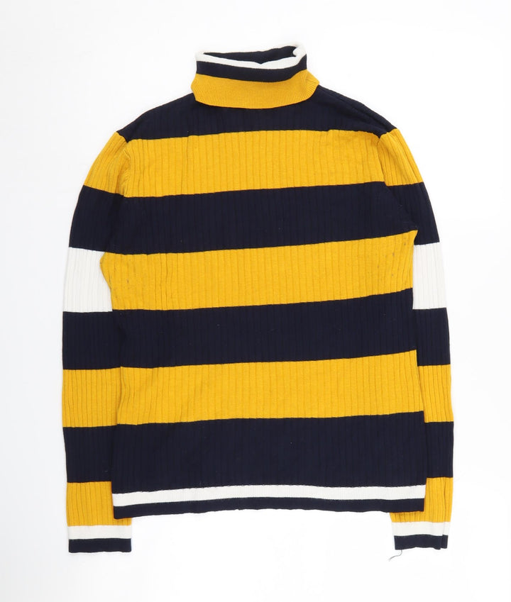 ONLY Women's Striped Roll Neck Jumper, Multicoloured L