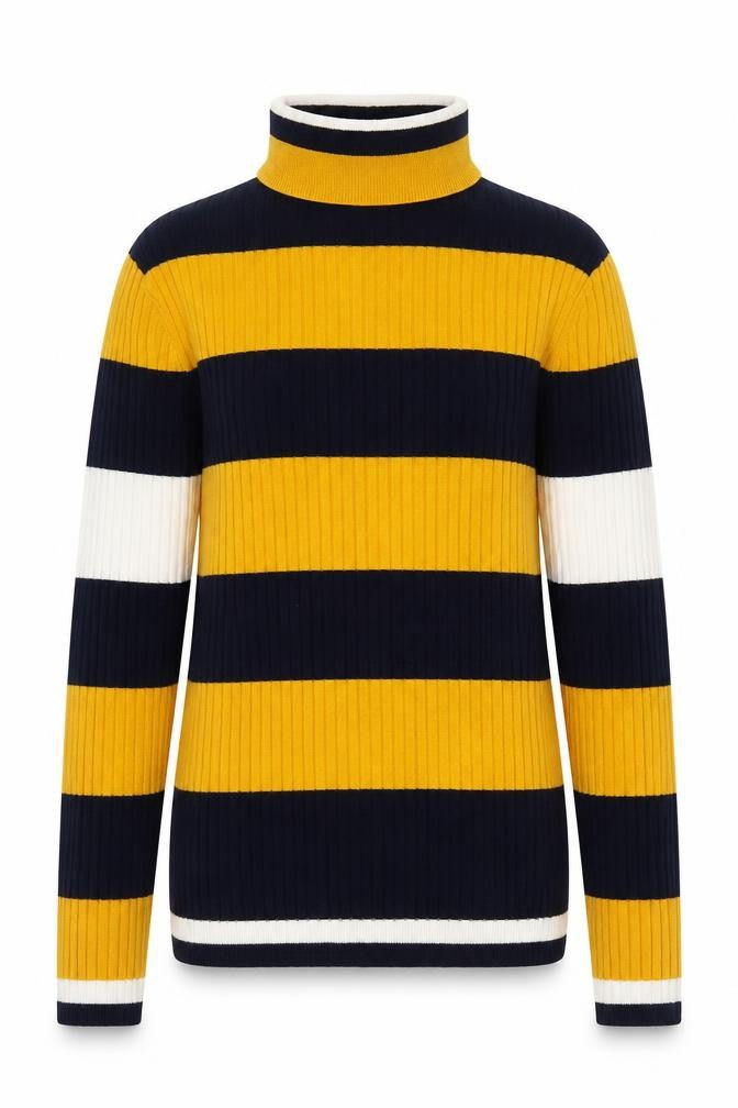 Front view of Only Women's Striped Roll Neck Jumper, Multicoloured L