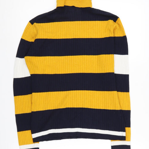 ONLY Women's Striped Roll Neck Jumper, Multicoloured L
