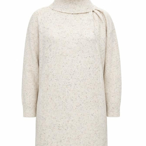 Mango Women's Beige Tunic Jumper, Size 10, Roll Neck