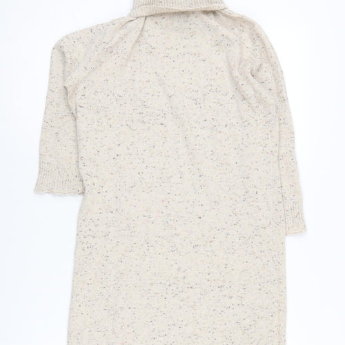 Mango Women's Beige Tunic Jumper, Size 10, Roll Neck