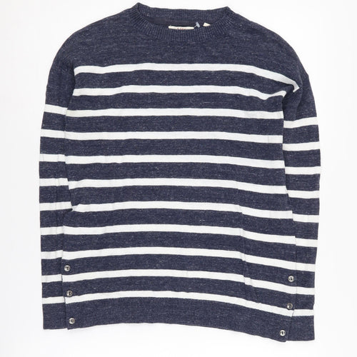 Fat Face Women's Blue Striped Pullover Jumper, Size 6