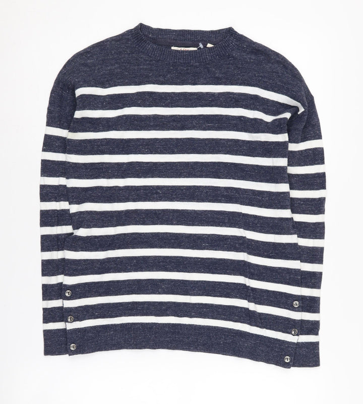 Fat Face Women's Blue Striped Pullover Jumper, Size 6