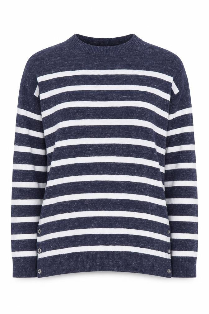 FatFace Women's Blue Striped Pullover Jumper, Size 6