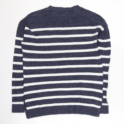 Fat Face Women's Blue Striped Pullover Jumper, Size 6