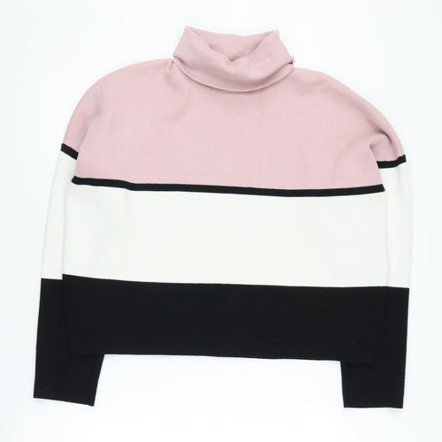 New Look Women's Striped Roll Neck Jumper L