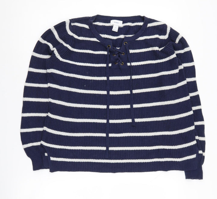 Old Navy Women's Blue Striped Pullover Jumper S