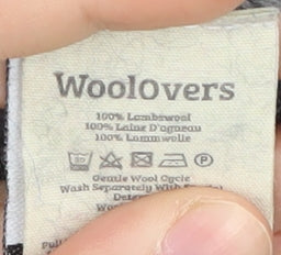 WoolOvers Women's Grey Striped Lambswool Pullover, Size L