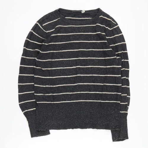 Mint Velvet Women's Grey Striped Jumper M Long Sleeve