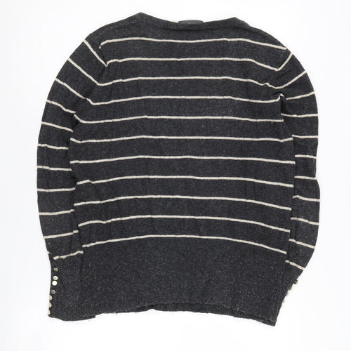 Mint Velvet Women's Grey Striped Jumper M Long Sleeve